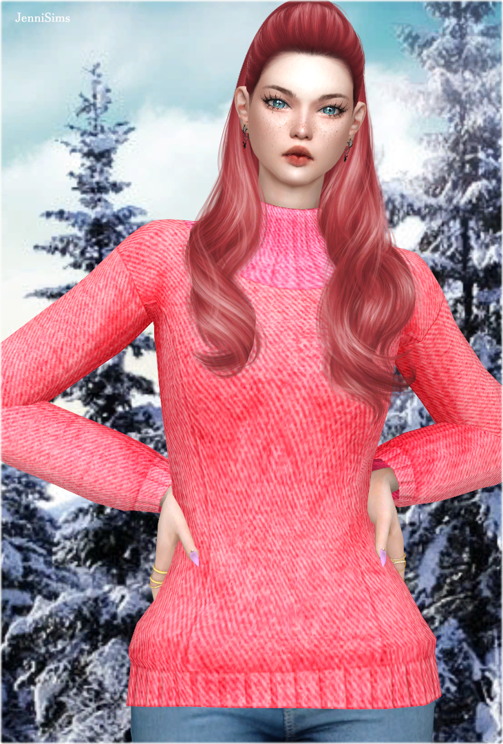 Downloads sims 4: Base Game Compatible Sweater High Collar | JenniSims
