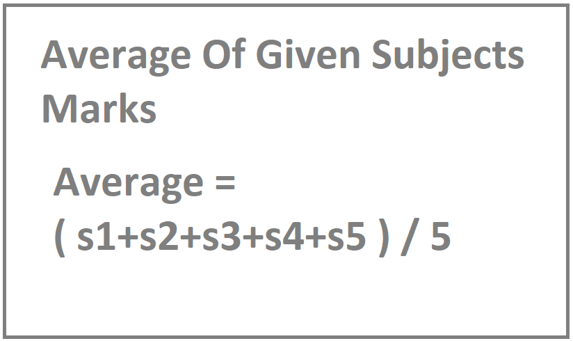 [Let Us C Solution ] C Program TO Find Average Of Given Subjects Marks