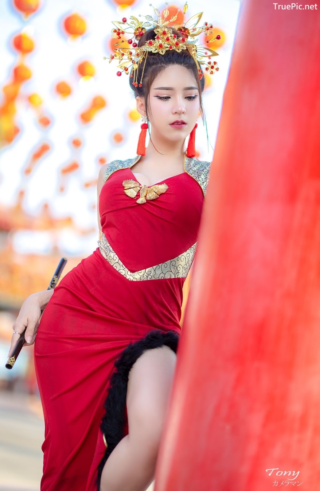 Image-Thailand-Hot-Model-Janet-Kanokwan-Saesim-Sexy-Chinese-Girl-Red-Dress-Traditional-TruePic.net- Picture-27