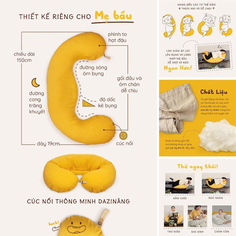 [A159] Gối cho bà bầu thông minh tiện lợi các mẹ không thể không mua