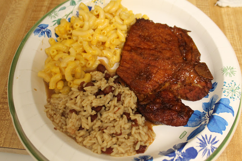 Harrell's Haven : BBQ Pork Chops with Red Beans and Rice