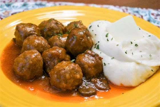 Slow Cooker Mushroom Meatballs