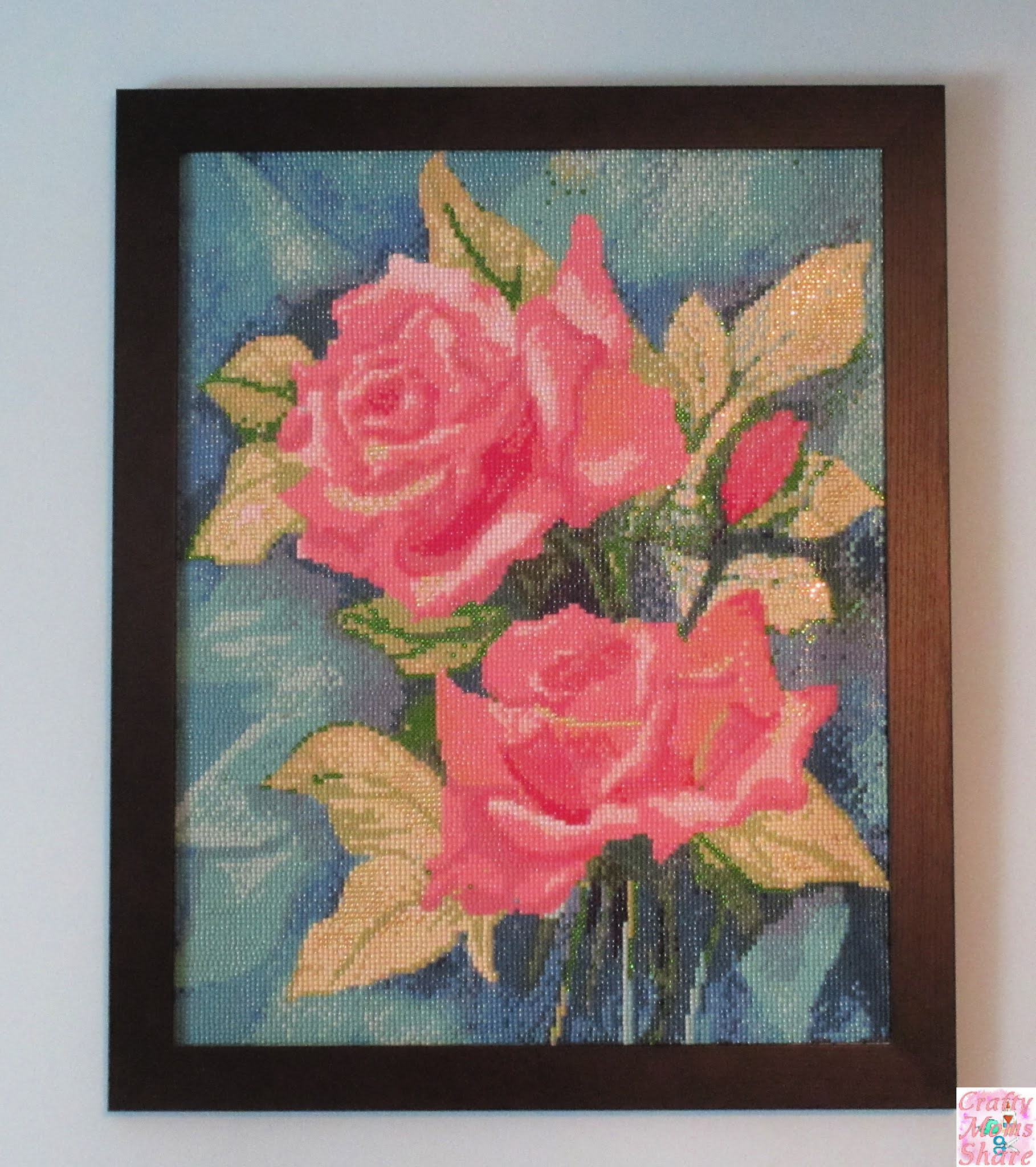 Pink Rose Diamond Painting Kits - Roses on Turquoise– Craft-Ease