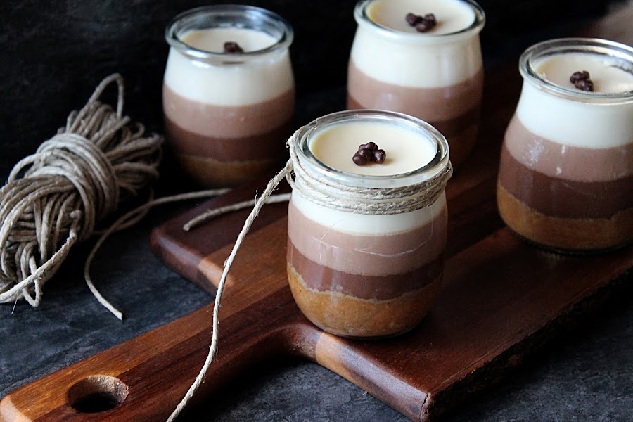 Tarta tres chocolates en vasitos sin lactosa