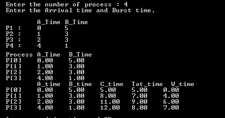 FCFS scheduling program in C with arrival time | Wave the world