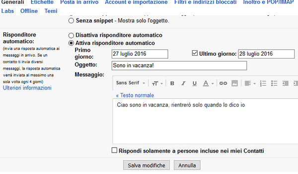 In Google Calendar è Possibile Programmare Un'attività Come programmare la risposta automatica su gmail | Oggi è un altro post