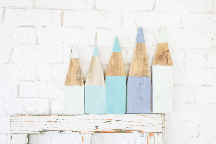 Perchero lápices madera diy