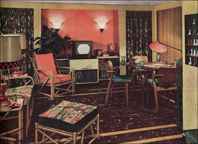 living room 1950 retro