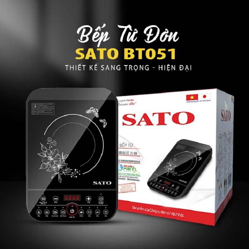 Bếp từ đơn SATO BT051, Tặng kèm nồi lẩu inox Bếp từ đơn SATO BT051, Tặng kèm nồi lẩu inox