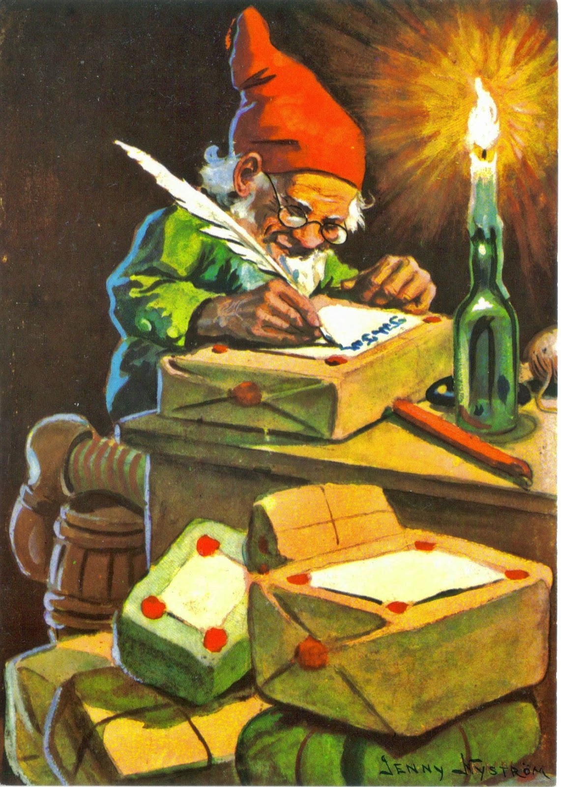 Postcards and Viewcards The Christmas Elf Swedish Postcard