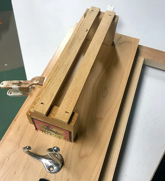 Adding a crate and hook to a repurposed cabinet