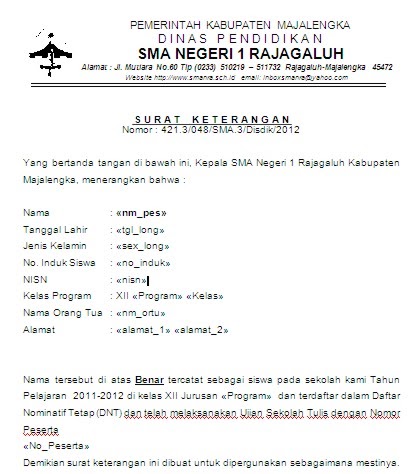 Contoh Surat Keterangan Akreditasi Sekolah Contoh Surat
