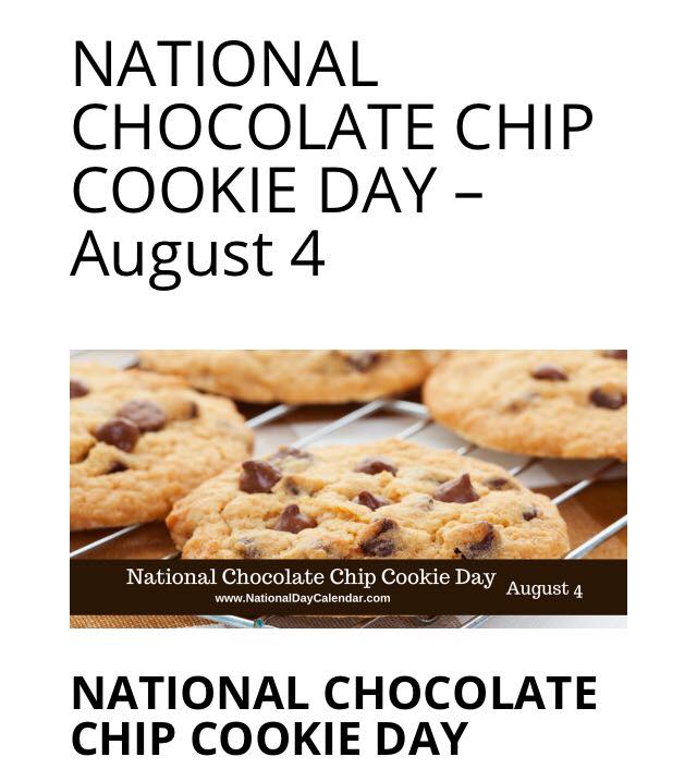 National Chocolate Chip Cookie Day National Chocolate Chip Cookie Day