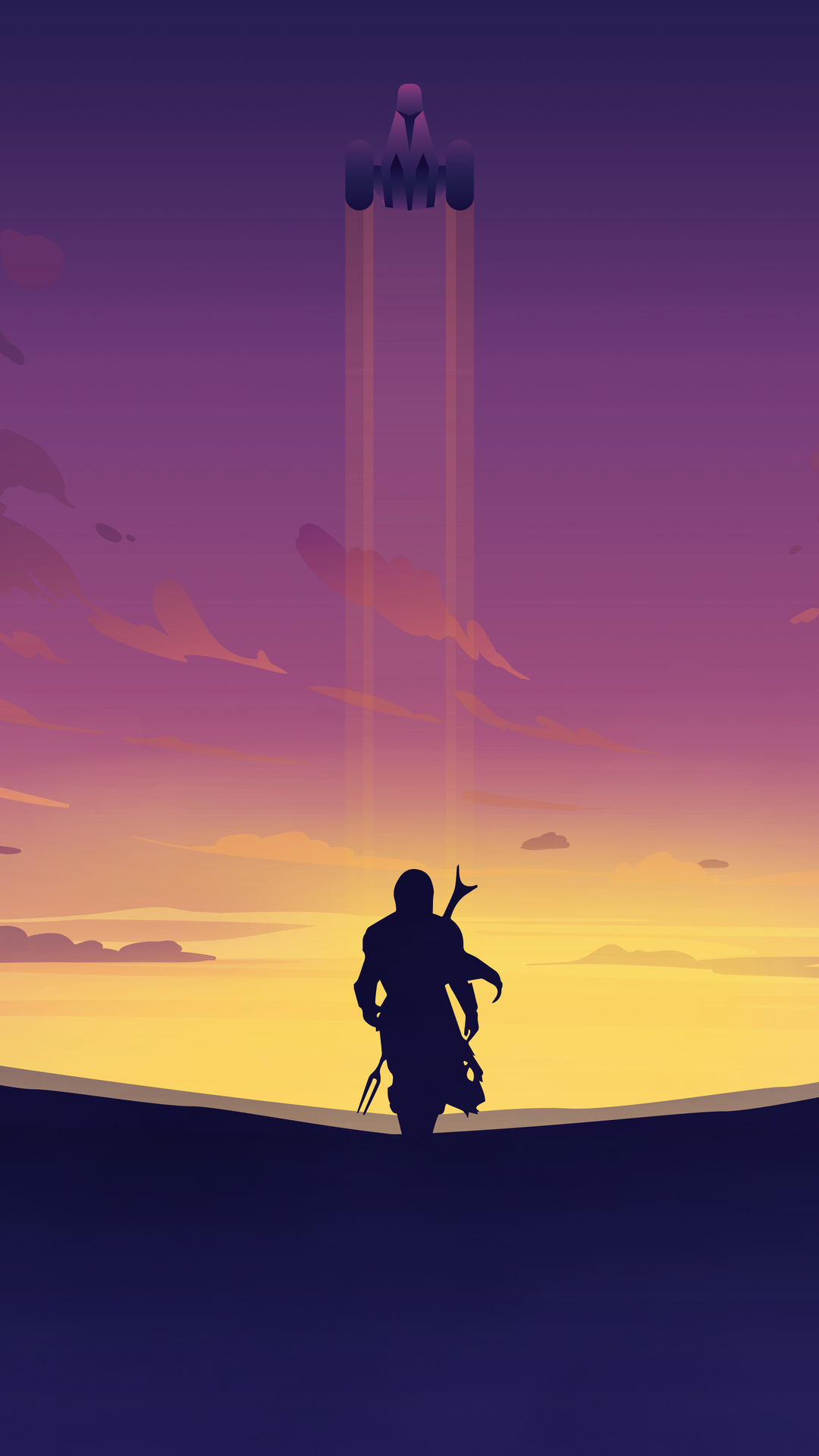 The Mandalorian Minimal Art Wallpaper - XFXWallpapers
