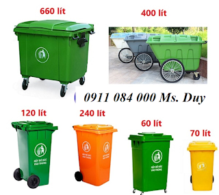 Thùng rác công cộng nhựa HDPE 120 lít, 240 lít,660 lít giá cạnh tranh toàn quốc 0911084000 MS.DUY