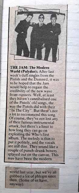 Music press review of 'The Modern World' single by The Jam