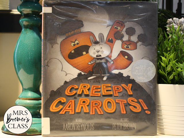 Creepy Carrots book study unit Common Core literacy companion activities and craftivity K-1