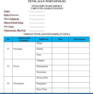 Download Format Penilaian Portofolio Siswa Library Pendidikan