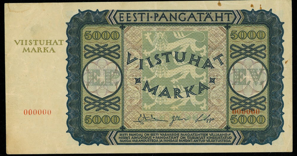 Estonian 5000 Marka banknote 1923World Banknotes & Coins Pictures Old Money, Foreign Currency