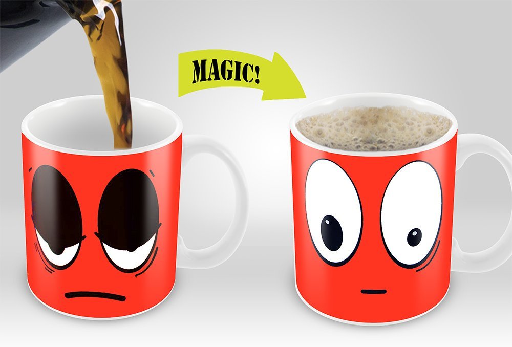 funny coffee mugs and mugs with quotes WIDE AWAKE color changing