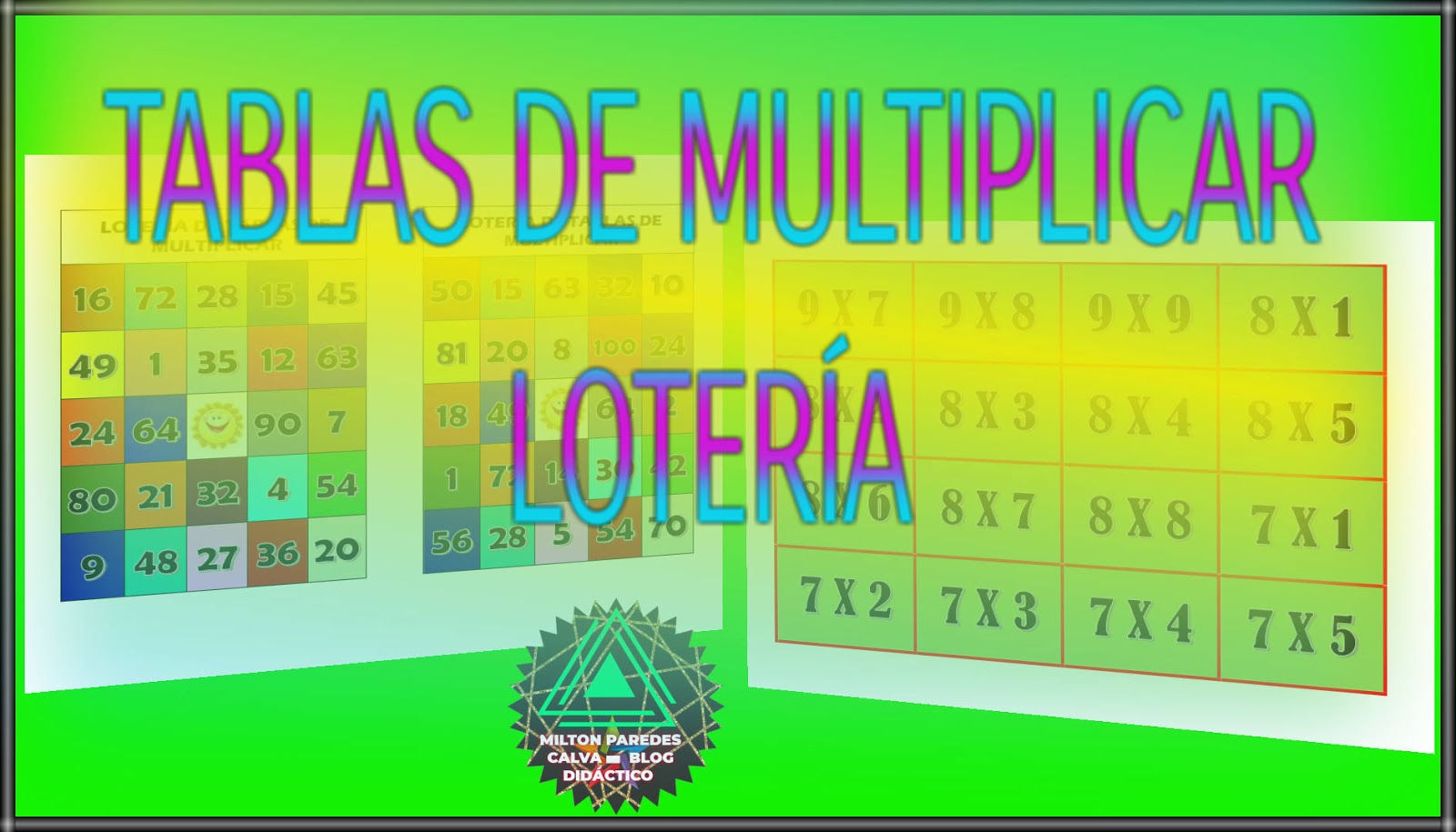 LOTERÍA DE LAS TABLAS DE MULTIPLICAR MILTON PAREDES CALVABLOG DIDACTICO