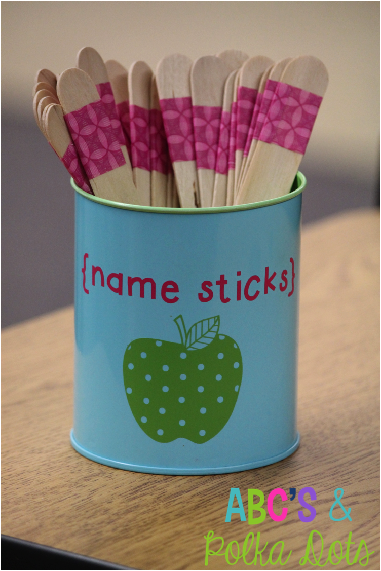 ABC's and Polka Dots Monday Made It Washi Tape Name Sticks