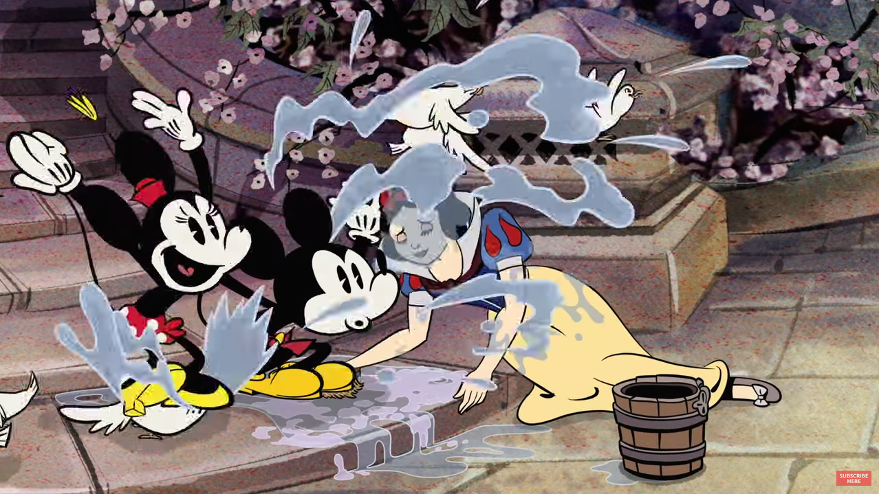 Дисней пародия. Белоснежка с Микки в поле Мухоров. Mega Parodies Snow White 1. Mickey Mouse the Haunted House. White and Mickey виски.