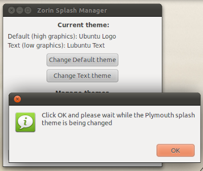 Screen Manager Zorin Splash: Administrar Plymouth Temas en Ubuntu