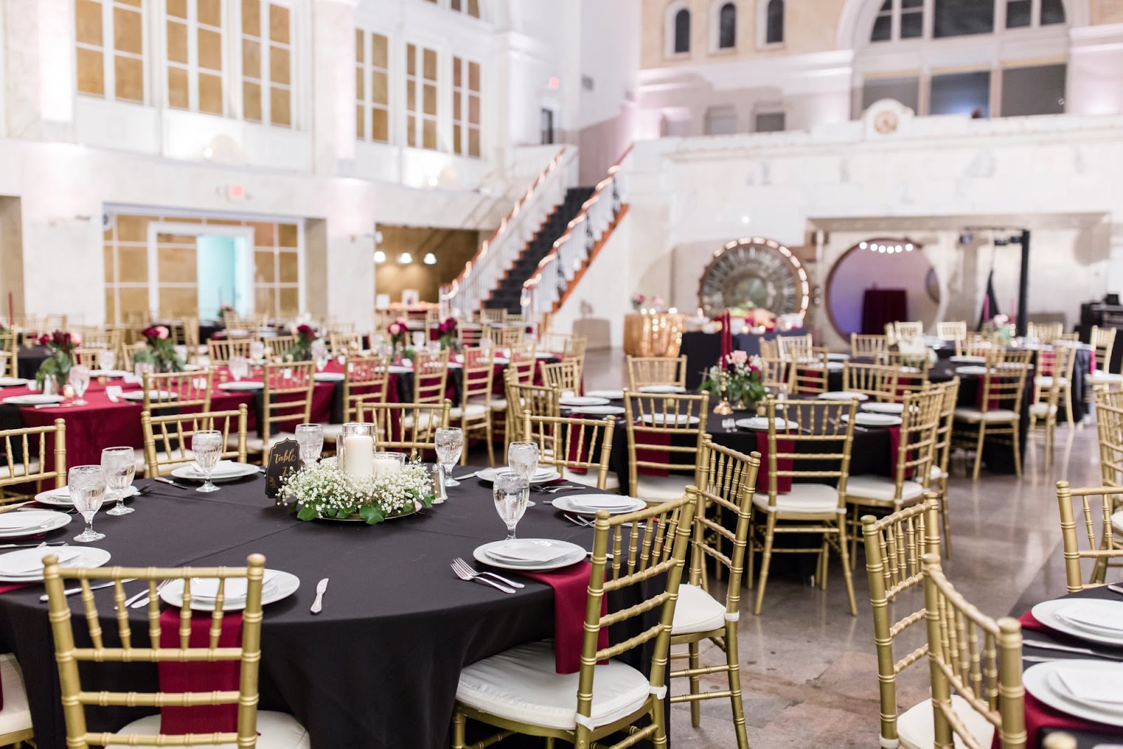 Black, Wine, & Gold Winter Wedding The Vault, Columbus Michelle Joy