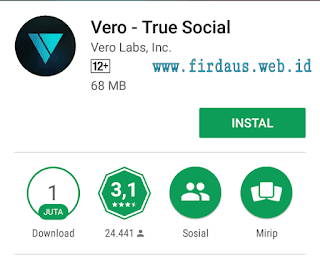 Aplikasi Vero, tembus 1 juta pengguna