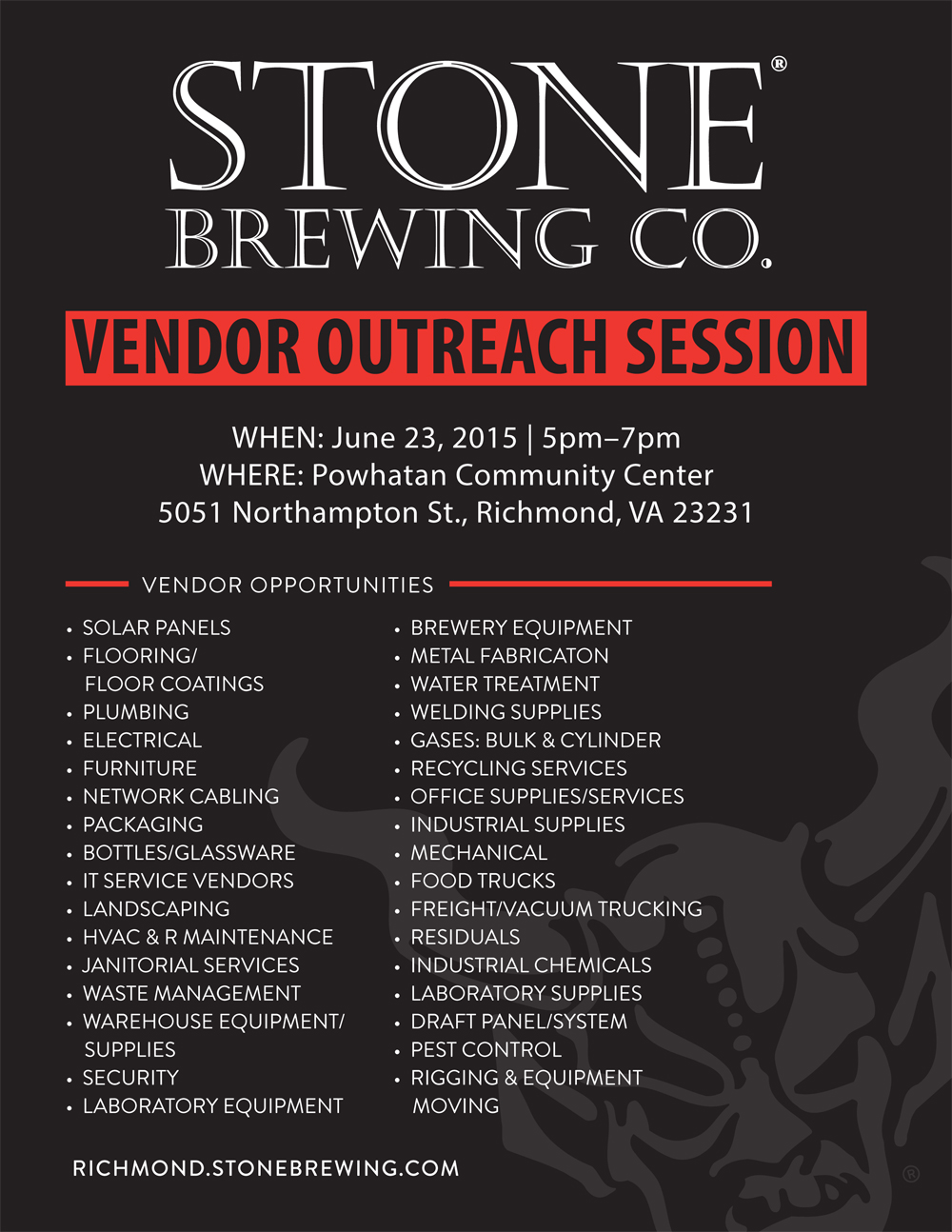 Stone Brewing Co. to Host Vendor Outreach Session in Richmond's East End