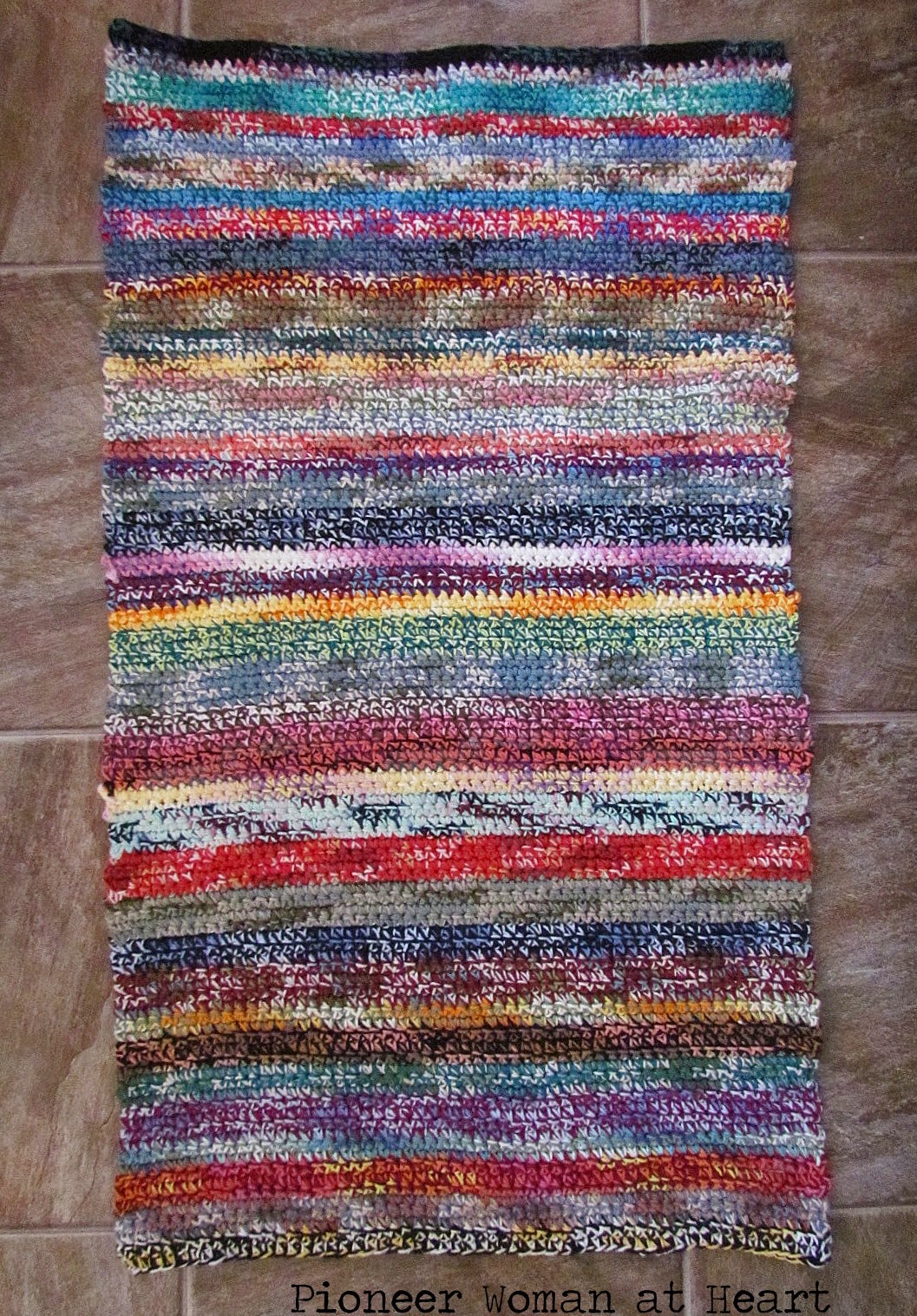 Pioneer Woman at Heart Crocheted Scrap Yarn Rug