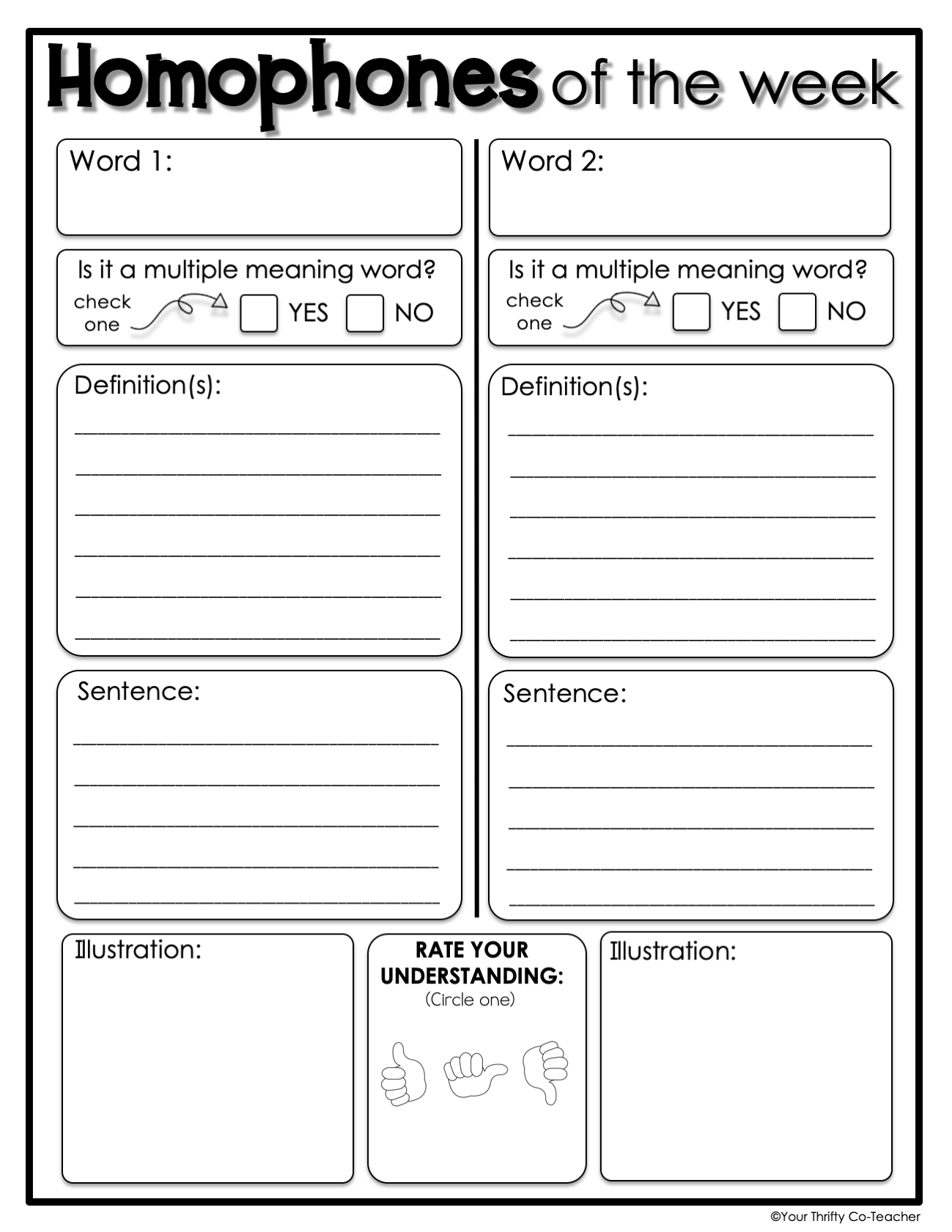 Homophones Activities for Upper Elementary Your Thrifty CoTeacher