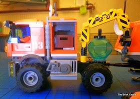  LEGO City Arctic Outpost 60035 review the opening storage on the truck cab with a toolbox