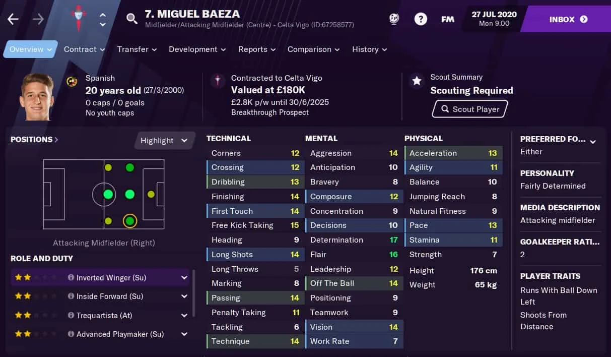 Miguel Baeza Football Manager 2021