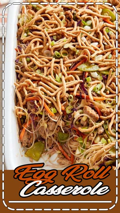 If you can’t get enough egg rolls, this is the dinner for you! We’ve packed all of the goodness of the takeout classic—pork, ginger, cabbage, snow peas and teriyaki sauce—into easy-to-make casserole form, topped with the added crunch of Chow Mein noodles