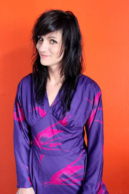 electric vintage dress violet kimono style