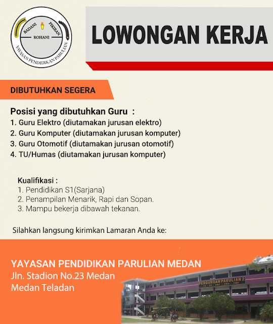 Loker Medan Terbaru Agustus 2020 di Yayasan Parulian Medan ...