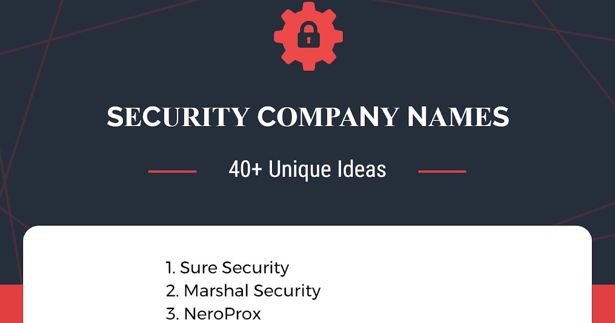 800+ Best Security Company Names Ideas