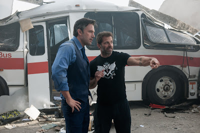 Zack Snyder and Ben Affleck on the set of Batman V Superman Dawn of Justice