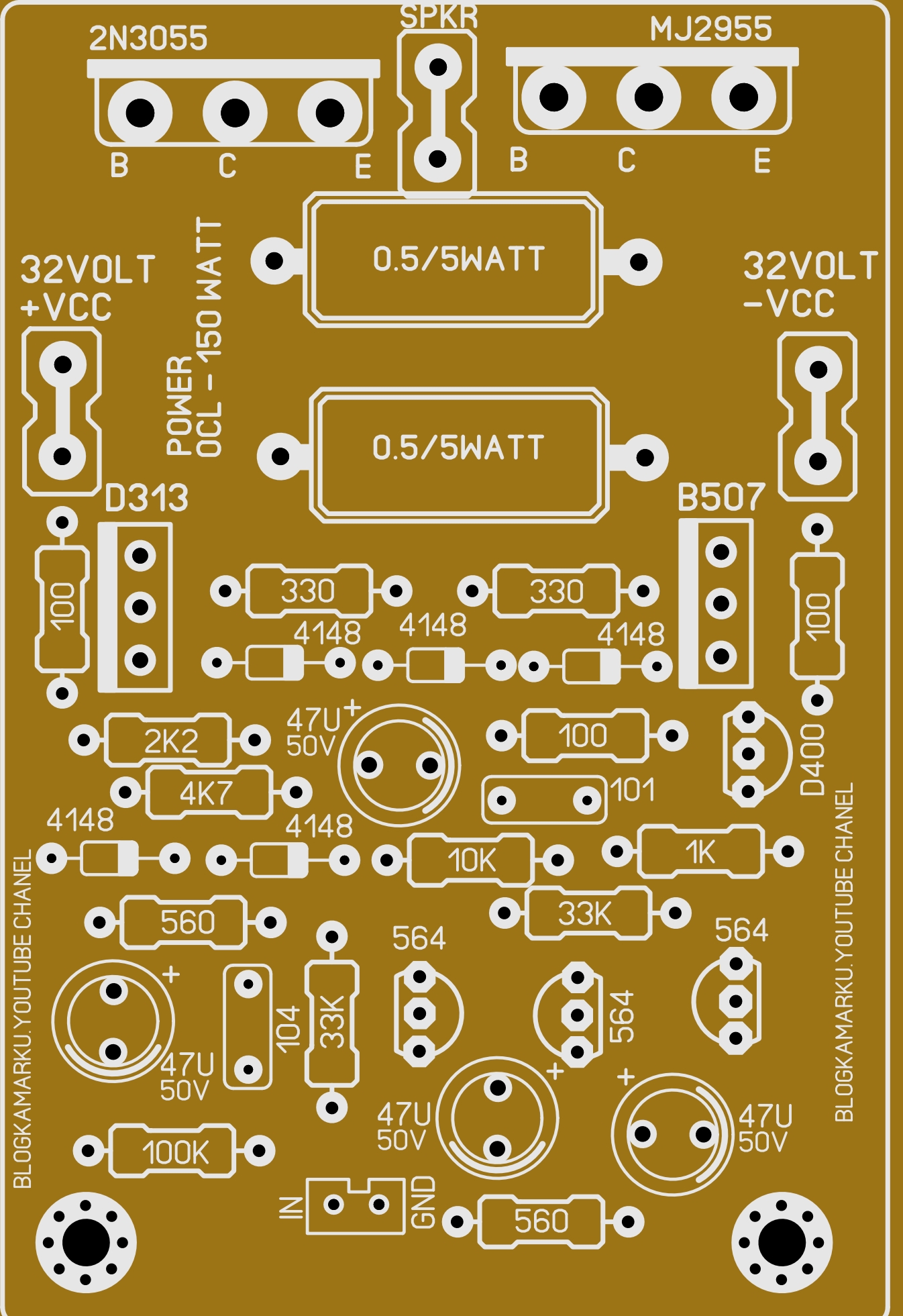Cara merakit ampli 150 watt OCL – BLOGKAMARKU
