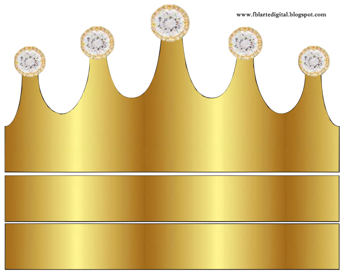 Golden Crown In Blue And Diamonds Free Printable Crown For