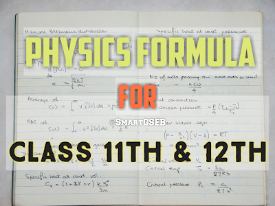 Physics Formula Sheet Of Class 11th And 12th