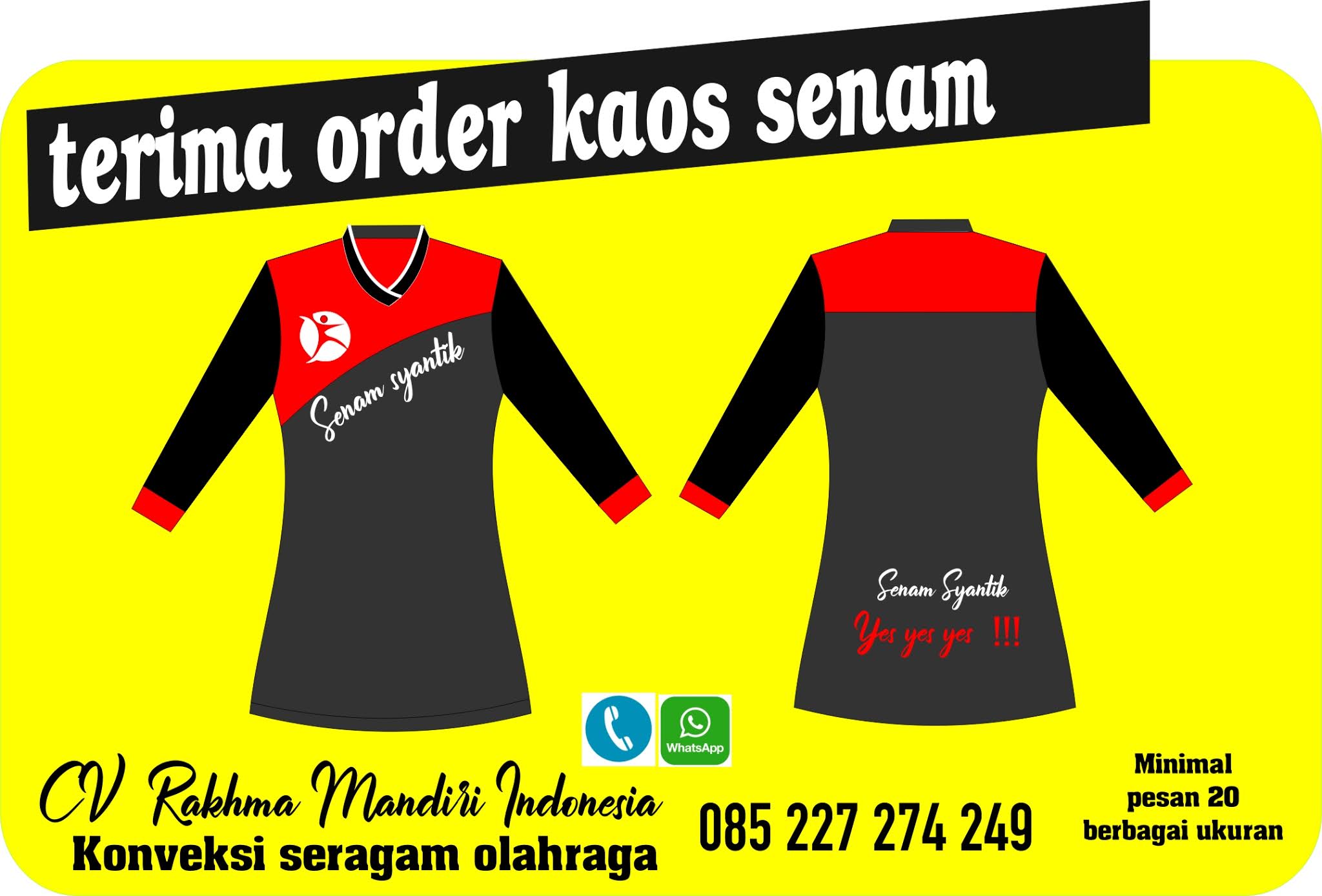 Cv Rakhma Mandiri 085227274249 Konveksi Perdagangan Umum Seragam Senam Kaos Senam Pakaian Senam Training Senam Baju Senam