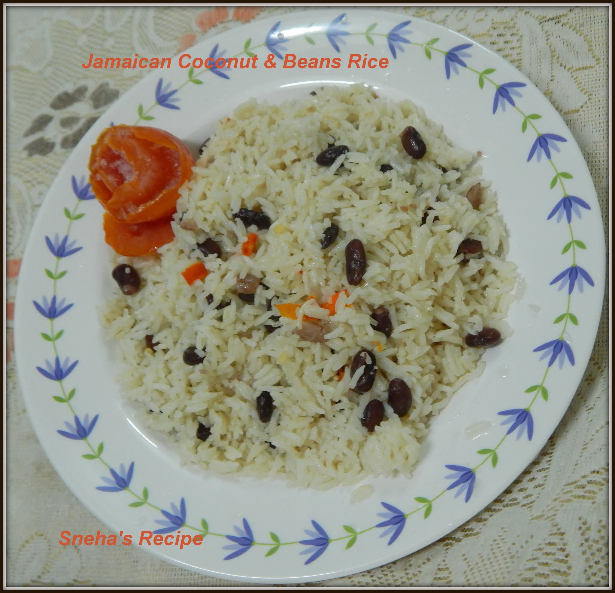 Jamaican Coconut & Beans Rice MultiCookerMonday Sneha's Recipe