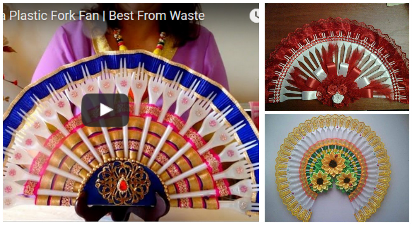 Arashigaoka combinación Tecnología Cómo hacer abanicos decorativos con tenedores de plástico reciclados ~  cositasconmesh