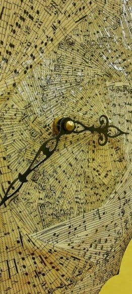 custom vintage sheet music collage clock