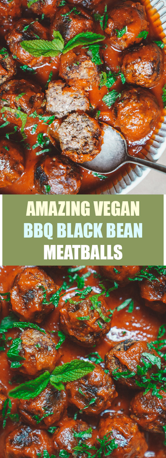 Amazing Vegan BBQ Black Bean Meatballs