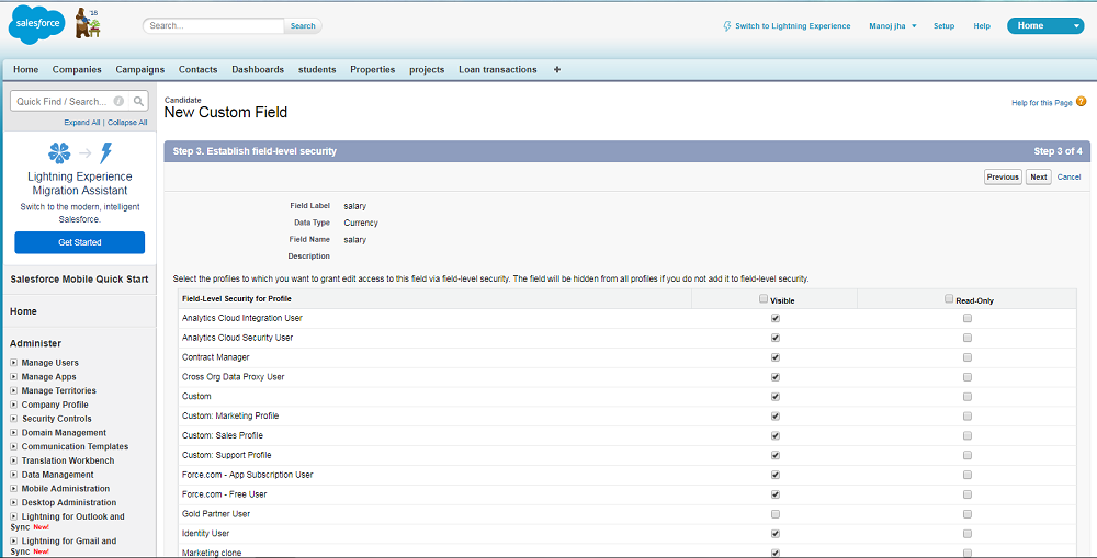 Fields in salesforce SALESFORCE LEARNER