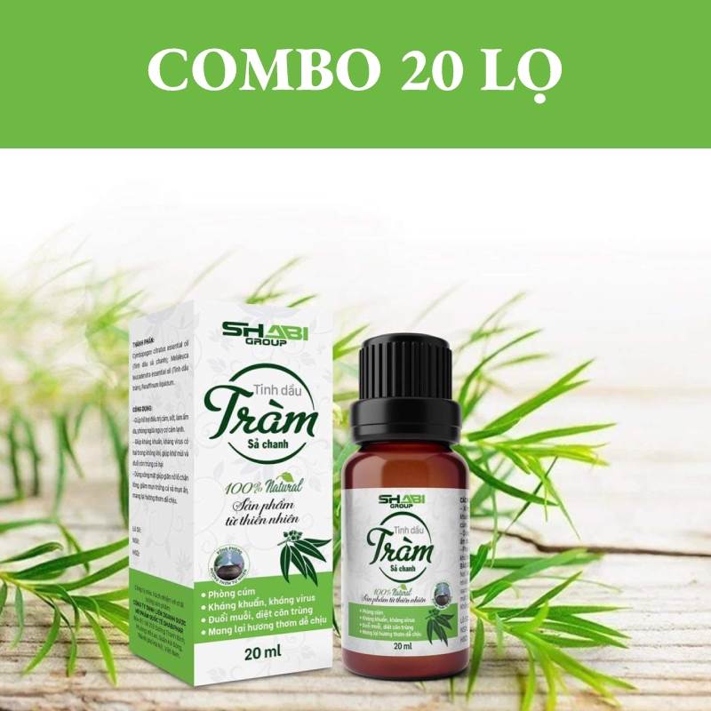 Diamond Combo 20 lọ Tinh dầu tràm, sả chanh 20ml/lọ